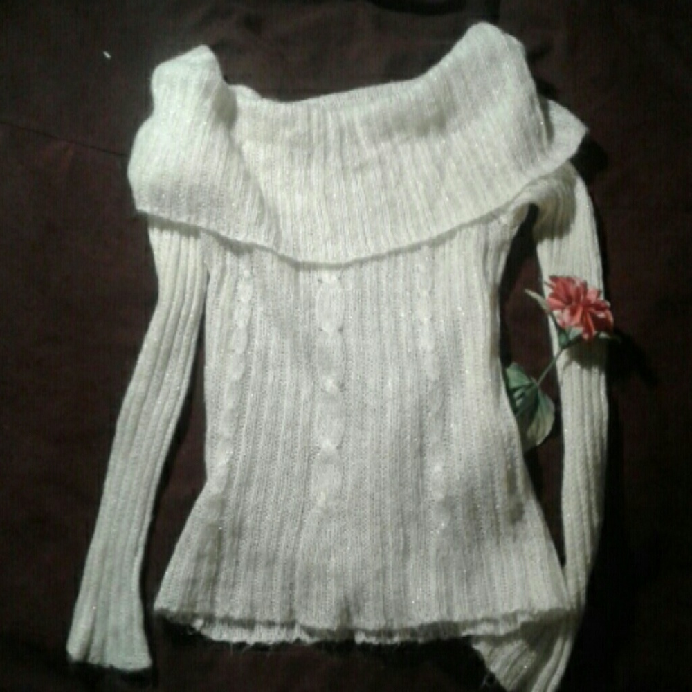 Light weight shear sweater with a sparkle